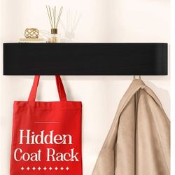 0328: New Wall Coat Rack with Shelf - Wall Shelf with Hooks - entryway Hooks - Modern Coat Rack - Wooden Mount for Home Decor 