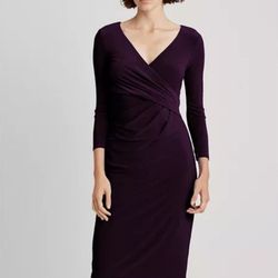 Lauren Ralph Lauren purple Vneck sheath dress size