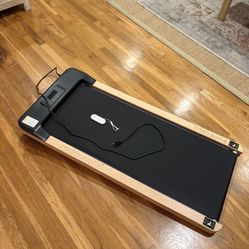 Rubber Wood Walking Pad Treadmill – 300 lb Capacity, Remote & LED Display