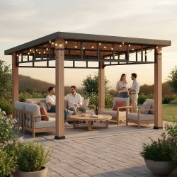 Yardistry 12' x 14' Contemporary Gazebo with Aluminum Roof — New in Box