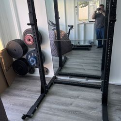 Rogue SML-1 70” Squat Stand With Wheel Bracket Set.  