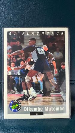 1992 Classic Draft Picks "91 Flashback" #98 trading card featuring Dikembe Mutombo.