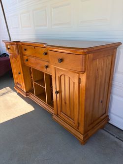 Solid Wood Buffet Sideboard with Drawers