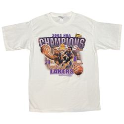 Vintage Y2K NBA Los Angeles Lakers 2002 NBA Champions Kobe Shaq Lee Sport Tee