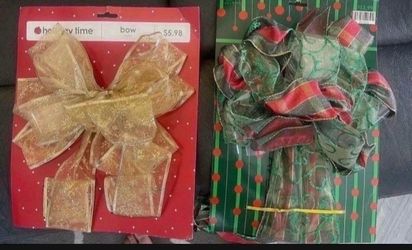 2- CHRISTMAS DECORATIVE BOW- BRAND NEW