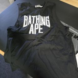 BAPE A Bathing Ape Tank Top. Navy Blue SzM