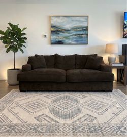 Super Comfortable Chocolate Brown 3-Seat Sofa (Includes 2 Matching Pillows)