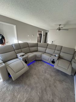 Brand New Elegant LED Sectional Sofa W/ Speakers