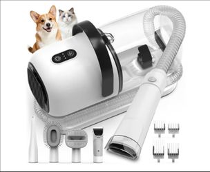 Dog Grooming Vacuum, All-in-One Pet Grooming Kit with Hair Clipper & Shedding Brush, Low Noise 12,000Pa Dog Hair Remover Vacuum, Pet Groomer Set with 
