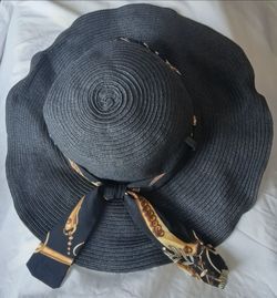 NWT Black I.N.C. Printed Scarf Sun Hat