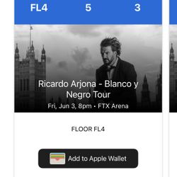 2 Boletos XArjona Floor Area Miami Viernes Piso 4 -5ta Fila 