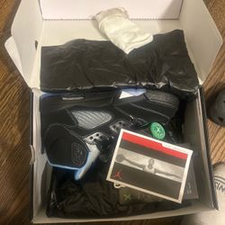jordan 5s black carolina sneakers