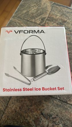 Stainless steel ice bucket set