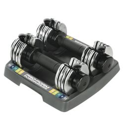 ProForm Adjustable Pair Dumbbells 2.5 - 12.5lbs Black/Silver