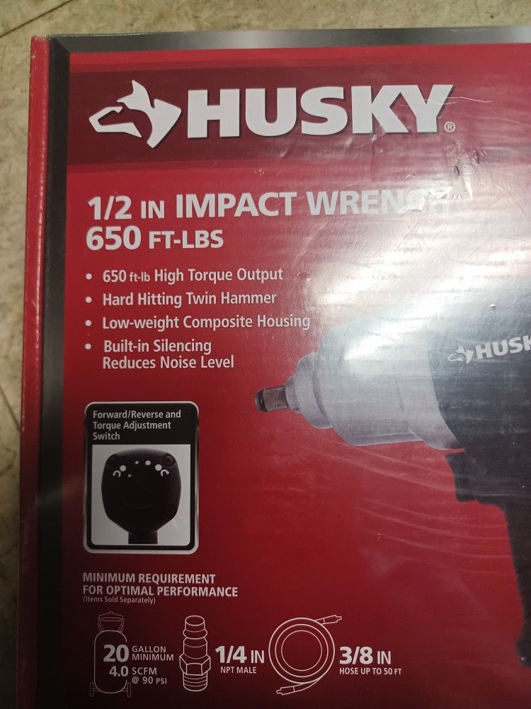 Husky 1/2 In. Impact Wrench 650 FT Lbs