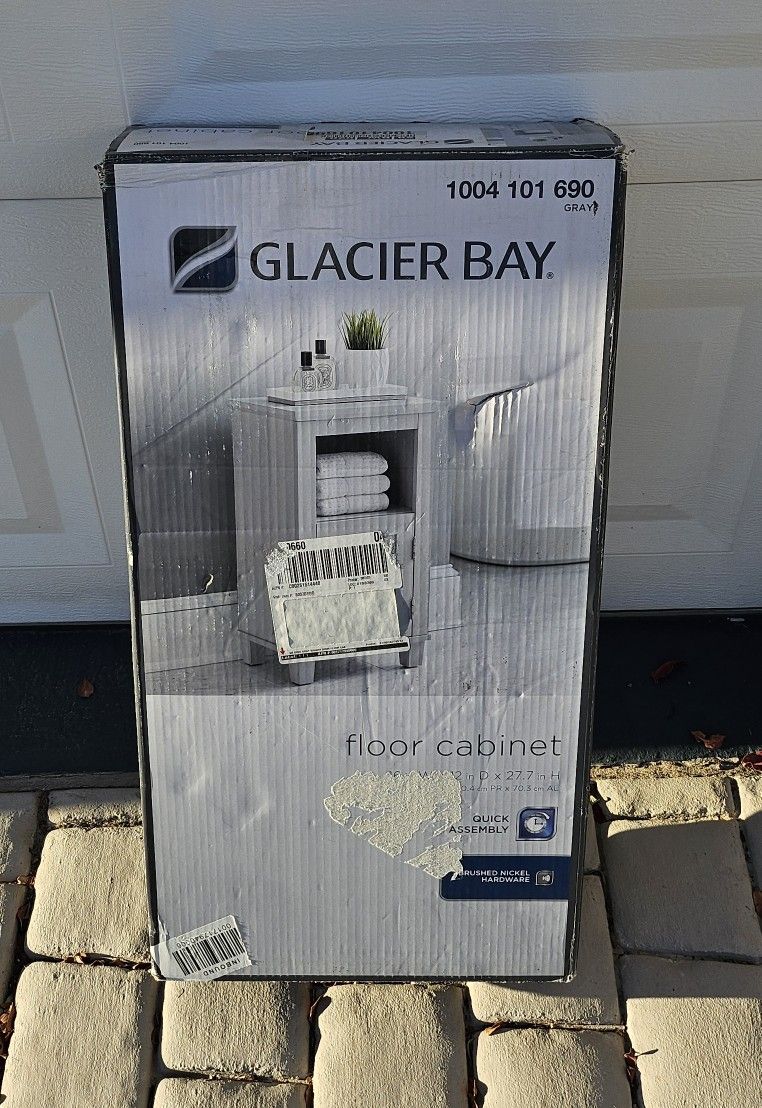 Grey Bathroom Floor Cabinets - Glacier Bay