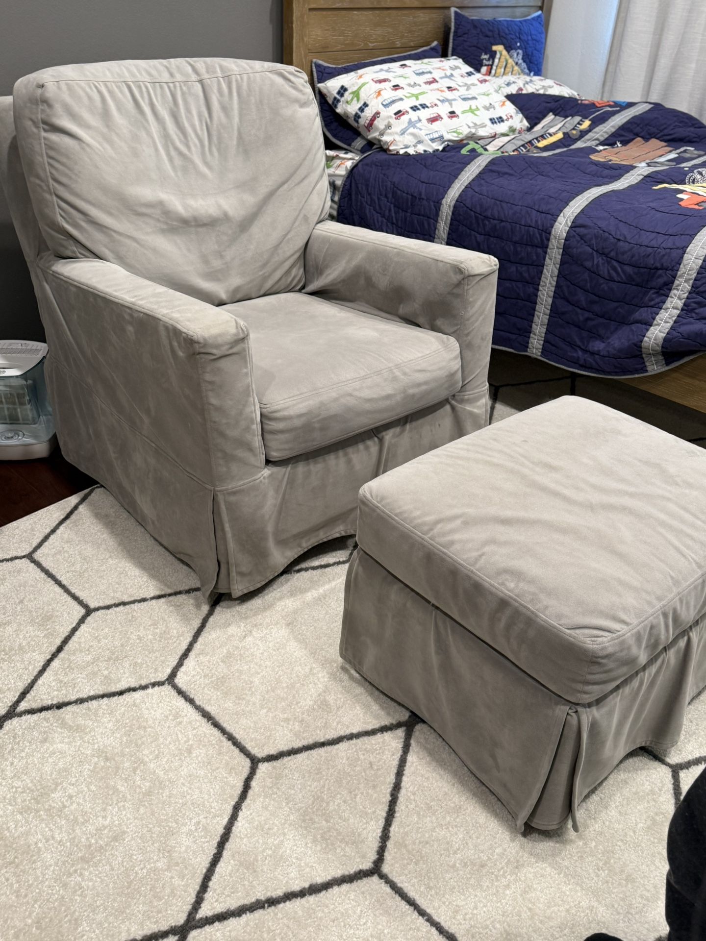 Pottery barn Rocking Glider With ottoman