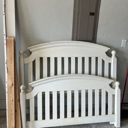 Twin Bed And Dresser.  Solid Wood. White. 