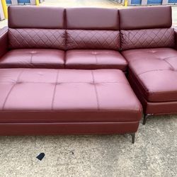 Red Leather Sofa