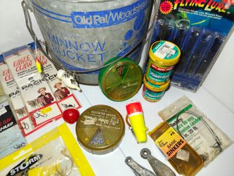 Large lot of fishing supplies hooks sinkers lures salt water fresh water fishing gear