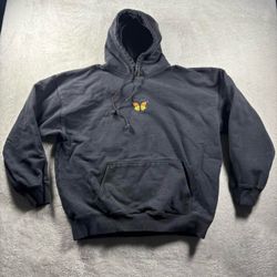 Brandy Melville John Galt Butterfly Womens One Size Oversized Black Hoodie Heavy