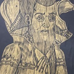 Vintage Framed Medieval Knight Wall Art – Brass Rubbing Style 