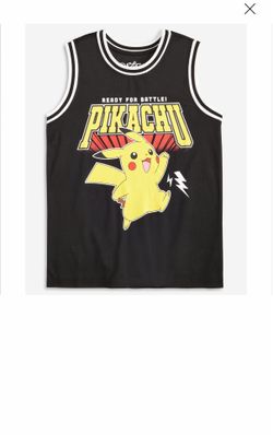 Boys Pikachu black basketball style jersey