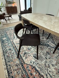 Restoration hardware, wood, dining chairs, set of six chairs