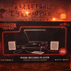 Victrola Stranger Things Record Player WSQK Turntable Bluetooth w Speakers NEW