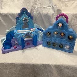 Disney Frozen Little People Lights & Sounds Magical Elsa Ice Castle Playset&Figures Carry Along Case