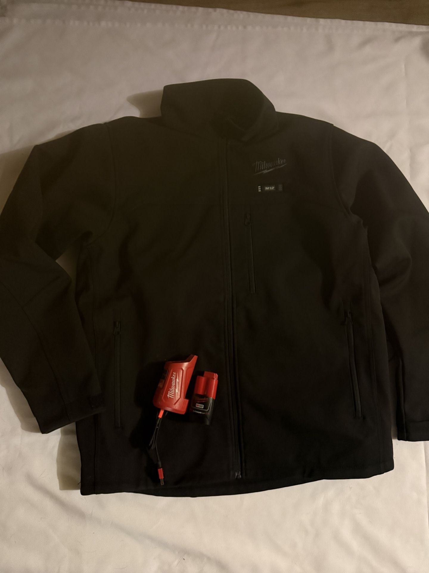 Milwaukee Men's Medium M12 12-Volt Lithium-Ion Cordless Tough Shell Black Heated Jacket Kit with (1) 3.0 Ah Battery and Charger