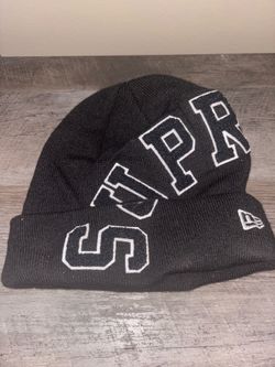Black Supreme New Era Big Arc Beanie