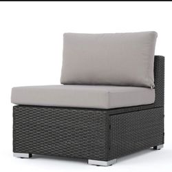 Wicker Armless Chair Color Gray