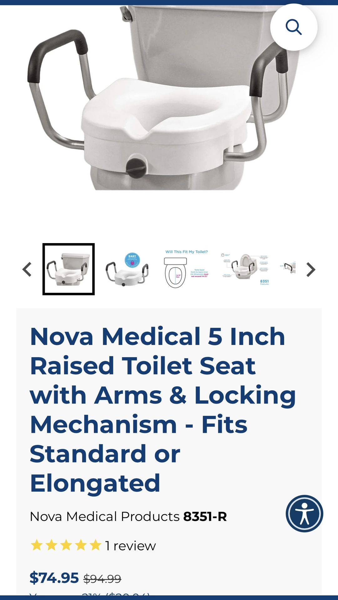 Nova Medical 5” Raised Toilet Seat
