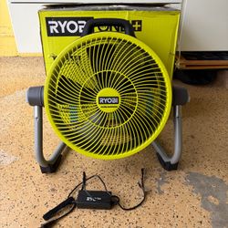 RYOBI ONE+ 18V Cordless Hybrid WHISPER SERIES 14 in. Air Cannon Fan (Tool Only)