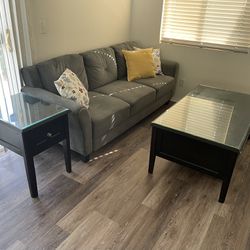 Couch, Coffee Table/side table, Kitchen Table/4 Chairs