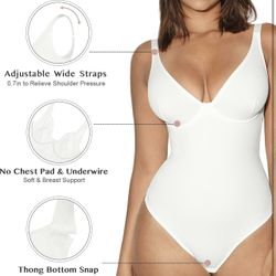 Shapewear Bodysuits for Women Tummy Control Body Suits Deep V Neck Thong Body Shaper