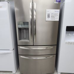 FRIGIDAIRE   4 DOOR FRENCH DOOR REFRIGERATOR WITH 1 YEAR WARRANTY/1 AÑO DE GARANTIA POR ESCRITO 