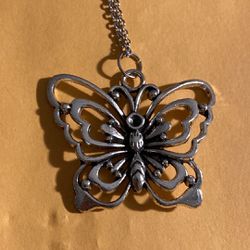 Handmade Silver Necklace with Butterfly Charm