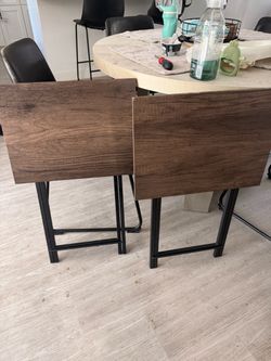 Set of 2 Industrial TV Tray Tables
