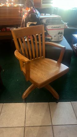 Solid oak desk chair
