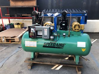 3 horse power 3 phase dual motor air compressor barely used