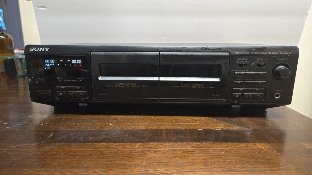 Vintage SONY Stereo TC-WE405 DUAL CASSETTE DECK Player both tape decks ...