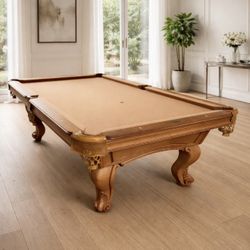 Olhausen Pool Table 8’ (Free Delivery & Pro Setup) New Felt Any Color + All Accessories 