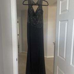 Black Embellished Prom Dress