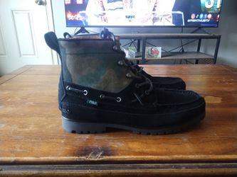Ralph Lauren Ranger Suede Camo/Black Boots Size 11.5