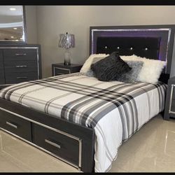 Full LED 6 Piece Lodanna Queen Size Bedroom Set 👌 Brand New 👈 In Stock ✅