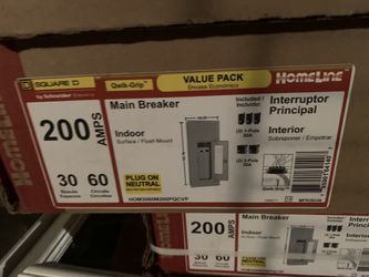 Homeline 200 amp 36 space electric panel - new in box