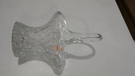 Glass handled basket...old