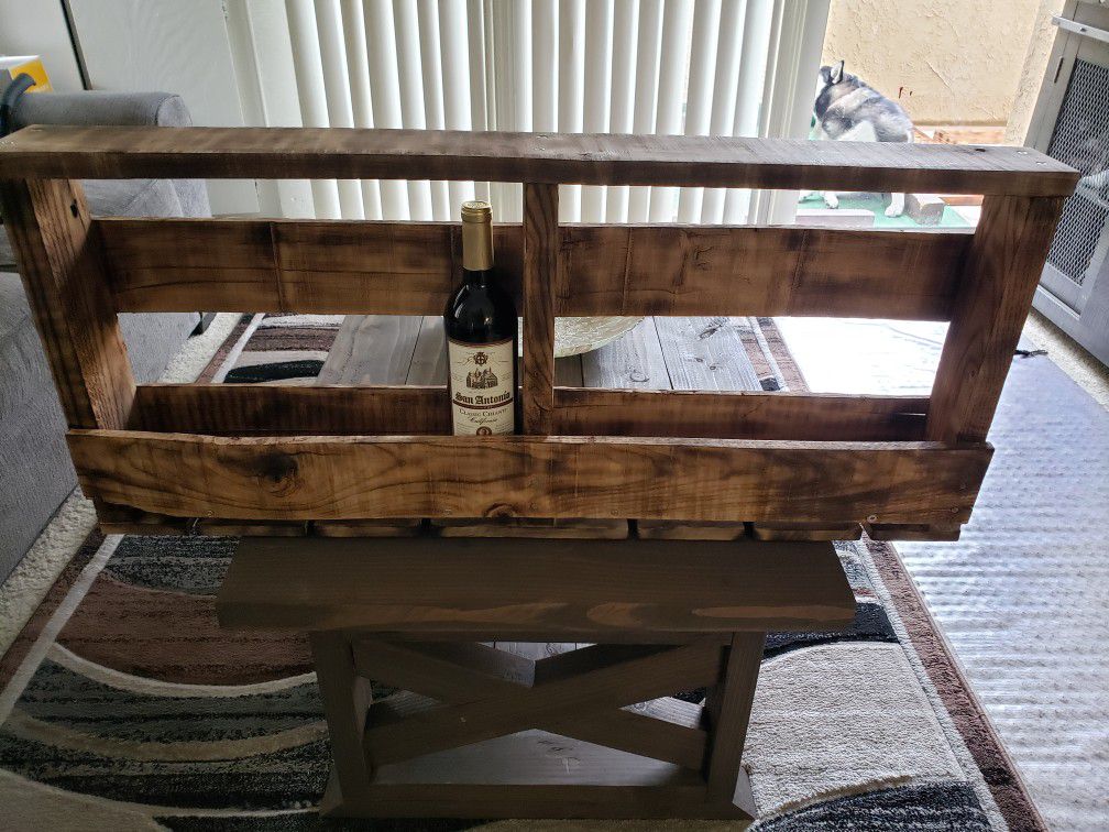 Reclaimed wood , 10 Bottle wine bottle rack
